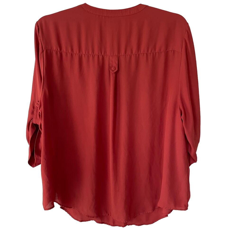 Torrid Harper Orange Half Button Down Blouse Size… - image 6